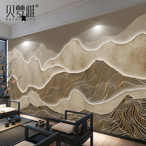 New Chinese abstract luxury mountain relief wallwallwallpaper wallpaper wallpaper living room sofa wallpaper murals