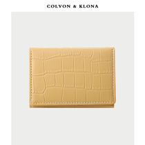 COLVON KLONA wallet female summer short 2021 new niche design lychee pattern coin purse clutch female