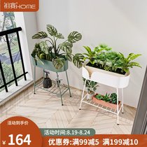 Balcony Top floor wrought iron Nordic indoor flower rack Living room decorative flower pot rack Floor fleshy creative outdoor shelf