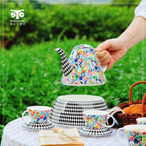 Stechcol Alices Garden Bone China Coffee Cup and Saucer European Style Small Luxury Gift Box Set