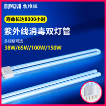 UV disinfection lamp Air sterilization and mite removal ozone U tube 38W65W100W150W double lamp H type 2G11