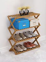 Solid wood folding shoe rack doorway Easy-to-install home-floor House Good-looking Dorm Room to contain multilayer shelve