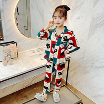 Childrens pajamas spring and autumn cotton long sleeve girl suit