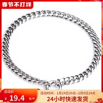Stainless steel dog collar chain hanging dog tag neck iron jewelry pet large medium and small dog golden retriever Labrador