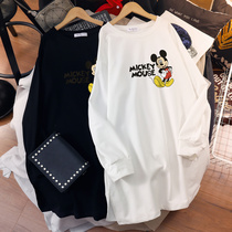 Pregnant womans clothing spring and autumn in the middle of a large code Gaffin 200 tons of loose Korean version of pregnancy with a thin section of pregnant clothing