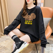 Large code foreign air gestation woman dress spring and autumn with long sleeve sweatshirt 200 catty for the Han version Fashion easing blouses in late pregnancy