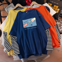 Spring and autumn Net Red Pregnancy Woman dress Long sleeves T-shirt 2022 Women loose Han version Chaoma Fashion Fake two dont exive blouses