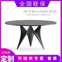 Modern Minimalist Round Table Fashion Table Restaurant Casual Dining Room Dining Room Decent Board Room Glass Table Negotiation Table