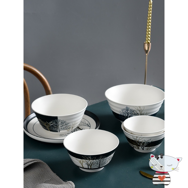 Degree of rocky wei forest dishes suit household tableware Nordic dishes under the high - grade ceramic glaze color combination to use chopsticks