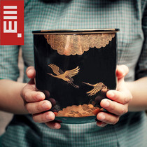 Golden Crane Day Type Built Water Ceramic Water Tank Small Number Tea Duct Accessories Pen Wash Tea Residue Cylinder Tea Wash Cup Wash Water Spittoon Tea Tray