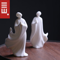 Defied White Porcelain New Chinese Style Zen figure Tea darling Swing Piece Boutique Tea Play Tea Table Tea Tray Decoration Chinese Wind and Shang