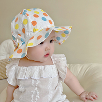 Baby hat summer thin sun hat 3-16 months gauze pure cotton spring and summer sunscreen mens and womens baby fisherman hat
