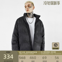 BONELESS suede heavy cotton suit jacket with thick autumn winter cotton suit zipper coat male tide card