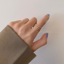 Korean ring female niche design fashion personality Sterling silver simple index finger high-end Japanese light luxury opening gift