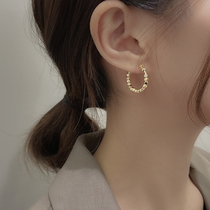 Earrings Circle Female Temperament Advanced Atmosphere Retro Hong Kong Style Hepburn Fashion Europe and the United States round face thin atmospheric earrings
