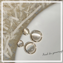 Earrings 2021 new trendy womens design sense sterling silver retro Hong Kong style Hepburn opal earrings without pierced ears clip