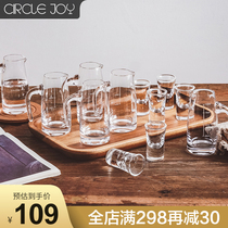 Circle Joy round music White glass pot pot set small glass cup household wine dispenser gift box set bullet Cup