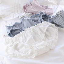 (3 packs)“Weather is fine to collect happiness”gentle soft waxy girl panties cotton crotch fungus side breathable