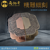 Customized Chinese glass door square large handle Hotel double Open box wooden door semicircular handle Villa push and pull handrail