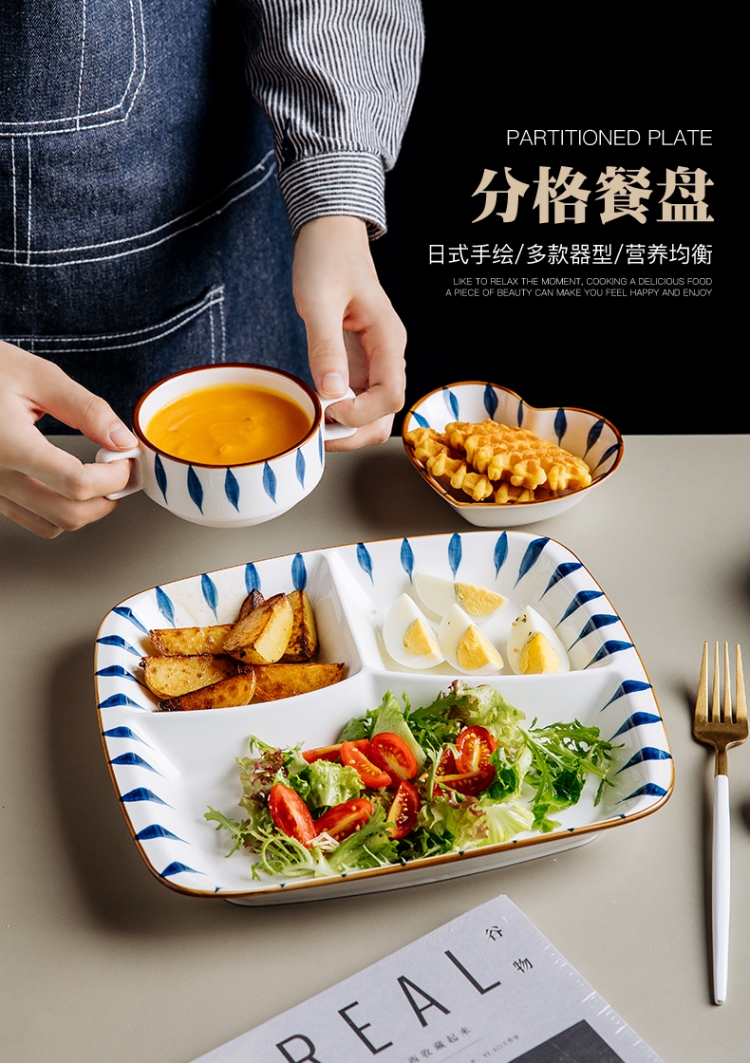 Japanese fixed plate tableware decorative furnishing articles kindergarten diet photo boy means bowl bowl household ceramics