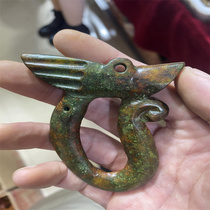 Jade pig dragon dragon hook ancient jade imitation ancient folk collection Han Dynasty dragon head ancient play yellow jade jade jade jade jade old bag paste jade dragon