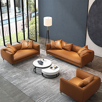 Office light luxury leather leisure sofa combined triple-person 4S shop reception to negotiate business office sofa