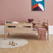 Childrens bed full solid wood crib widened stitching bed twin bedside bed baby bed with guardrail small bed