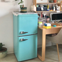 Chigo 132L Retro Refrigerator Small Net Red American Household Double Door Refrigeration Refrigeration Energy Saving Quiet Energy Saving