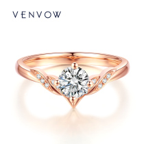 VENVOW Elk Deer Heart Custom 1 Carat Nude Drill Ring Withdrawal 18k Rose King courting wedding ring female