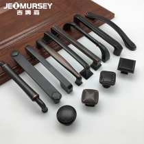 Black American Cabinet Door Handle Nordic Cabinet Drawers Cloakroom Lahand Grip Modern Minima single-hole small