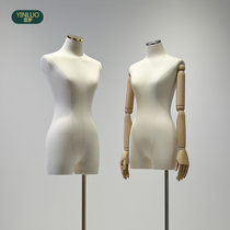 High-end Korean womens collarbone model props half-body small chest clothing store window model Shelf doll display stand