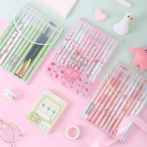 Cute ballpoint pen Super cute girly heart gel pen Korean creative Yan value high middle school students with black