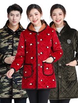 Cooking womens coat Winter velvet thickened cotton coat Winter wear mens long medium long warm