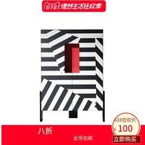 Dining Side Cabinet High Cabinet Morden Modern Nordic Creative Designer Living-room Restaurant Zebra Mark Display Wine Cabinet Living Room