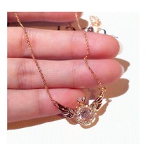 Angel wing necklace female summer sterling silver light luxury niche rose gold clavicle chain 2021 new design sense necklace
