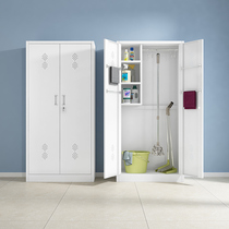 Nicely Stainless Steel Tool Containing Cabinet Single Double Door Sanitary Cabinet Iron Belt Lock Mop Broom Cabinet Cleaning and cleaning cabinet