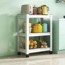 Nicely three-layer home kitchen shelve with floor-type multilayer removable microwave oven storage rack storage rack