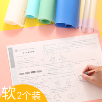A4 pad student writing pad soft silicone cartoon jelly color waterproof translucent exam with scale drawing office desktop calligraphy writing and painting pad for childrens desk
