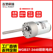 Direct 3448 DC geared motor extended shaft M4 screw small motor 24v miniature low speed metal gearbox