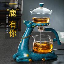 Work Burning Tea Set Full Automatic Glass Brewer Creative Home Brief Sloth People Net Red Cooking Kung Fu Tea Pot Suit