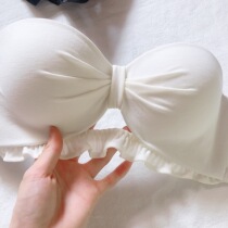 Deep Lane returned to people without shoulder strap white underwear womens small breasts gathered on the anti-sagging breast adjustment seamless bra