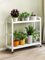 Balcony Flower Frame Living Room Living Roof Simple Double-layer Multi-Meat Flower Frame White Stainless Steel Mesh Frame