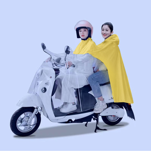 新款雨衣电动摩托电瓶车双人母子骑行男女加大长款全身防暴雨雨披