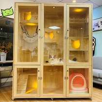 Cat Villa solid wood large three-story two-story Cat nest luxury cat cage cat house cat breeding cage cat amusement park cat showcase