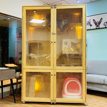 Cat Villa solid wood cat house cat den luxury three-story Cat display cabinet cat breeding cage cat pet cage cat hotel cat House