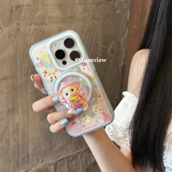 INS Super Cute Rainceat Senbeier iPhone 16Promax Apple 15 휴대 전화 케이스 13 Cute 14 Promax 3 차원 인형 자기 흡입 브래킷 2-in-one-one-pall cover INS Super Cute Rainceat Senbeier iPhone 16Promax Apple 15 휴대 전화 케이스 13 Cute 14 Promax 3 차원 인형 자기 흡입 브래킷 2-in-one-one-pall cover