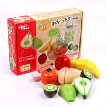 Foreign trade wooden Cheche toys magnetic wooden fruits and vegetables to watch children have been home kitchen toys