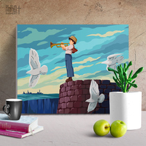 diy digital oil painting cartoon decoration coloring Watercolor Hand drawn painting filling color oil color painting custom painting