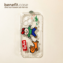 Benefit Japan-ROK interesting illustrations apply Apple 13promax mobile phone shell cute iphone12mini