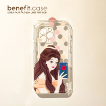 Benefit cute selfie girl Princess applies Apple 13promax mobile phone shell cartoon iphone12mini transparent xsmax small crowdxr Japan-ROK 8pl